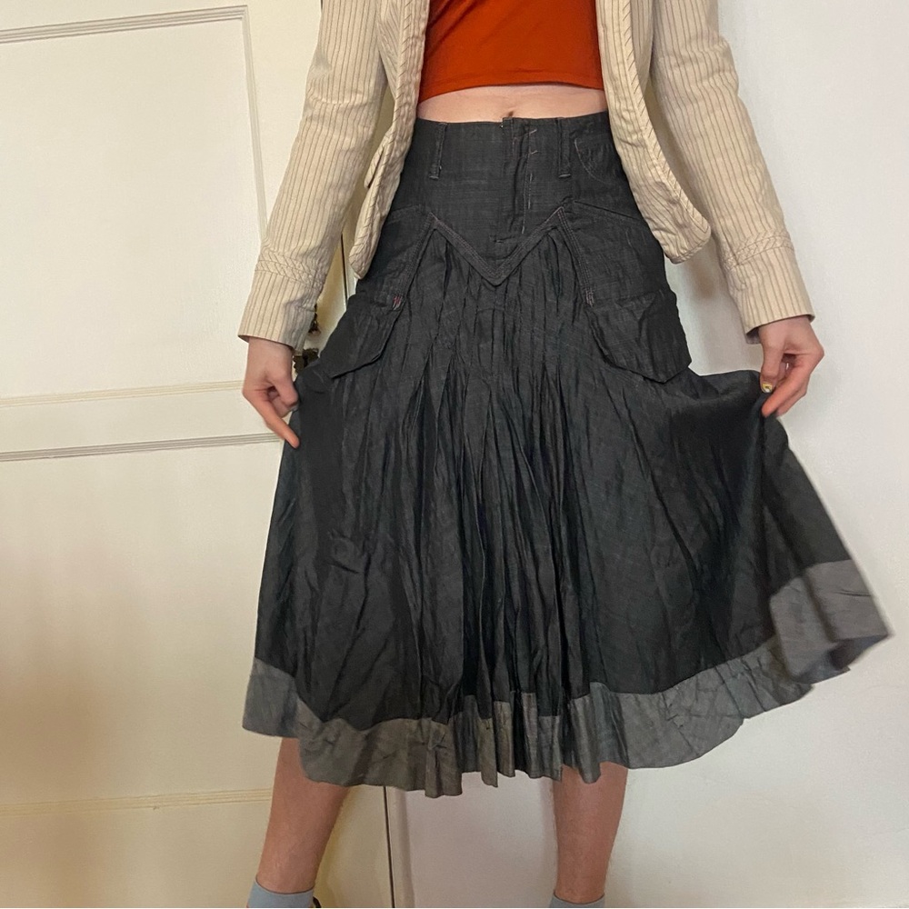 authentic Marithe Francois Girbaud denim midi skirt S